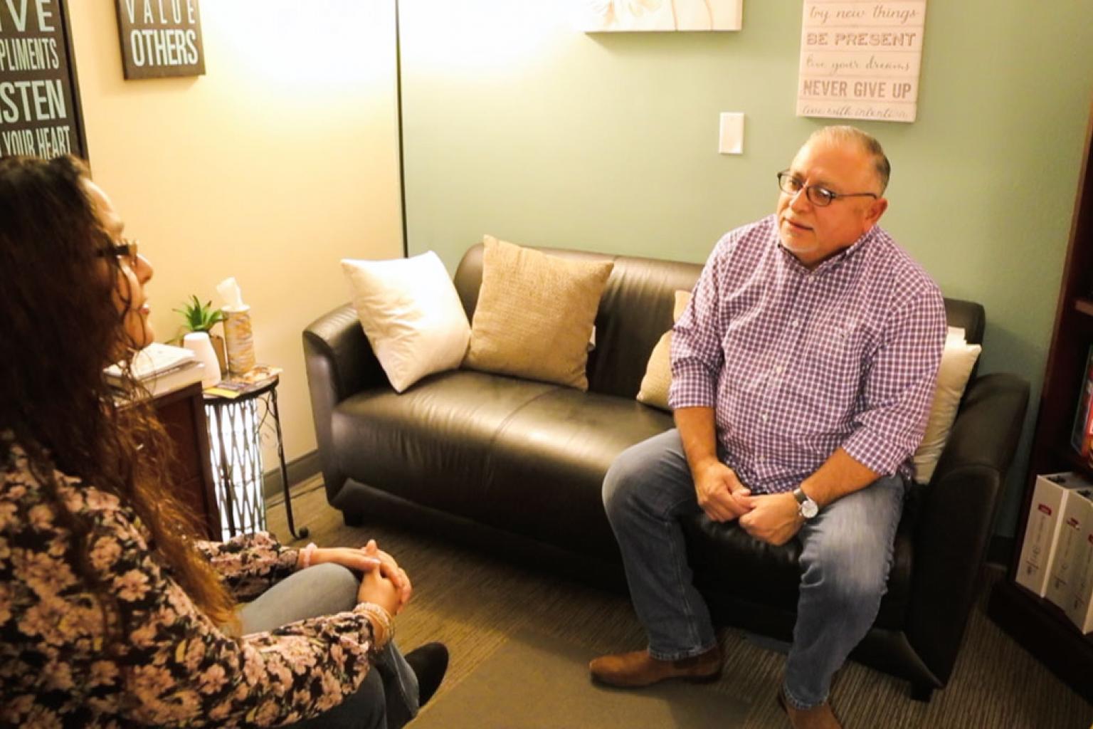 Patient discussing with provider